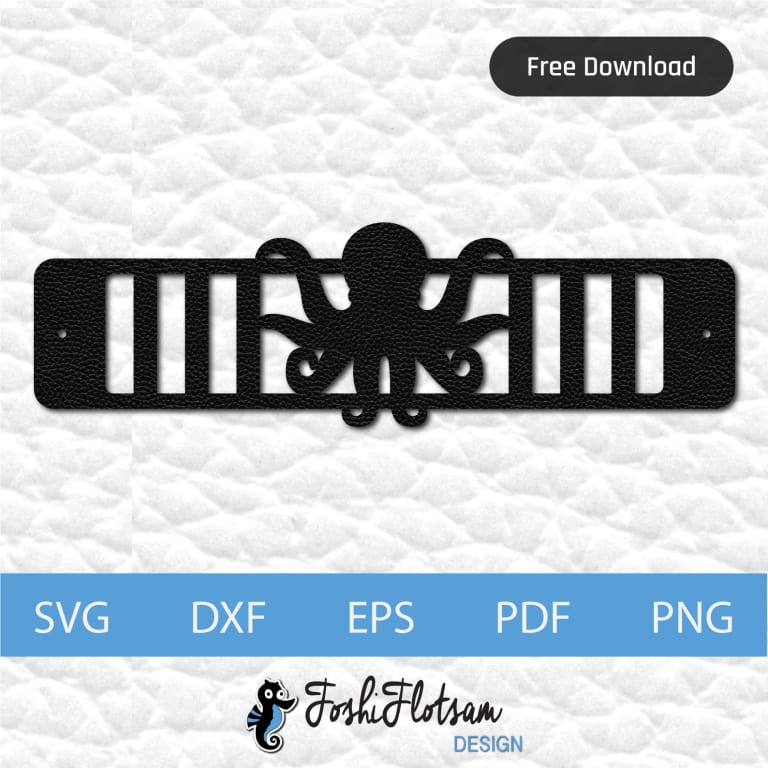 1 free octopus bracelet SVG cut file with a single octopus in the centre.